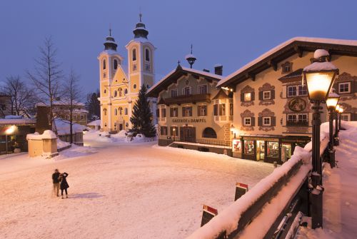 Town square in the winter - St. Johann in Tirol region
