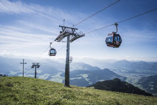 Summer mountain lift up to the Hohe Salve