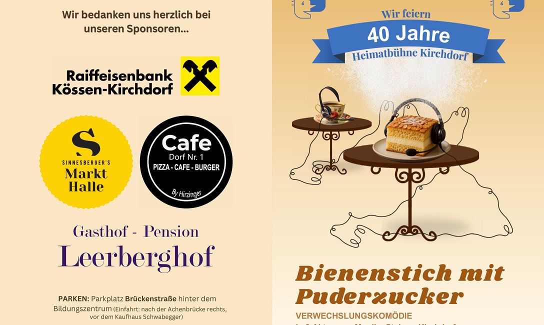 Heimatbühne Kirchdorf Bienenstich mit Puderzucker
