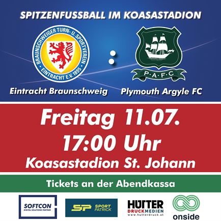 Football Match: Plymouth Argyle : Eintracht Braunschweig