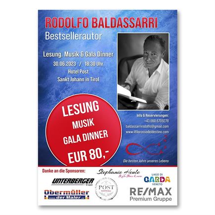 RODOLFO BALDASSARRI Lesung. Musik & Gala Dinner
