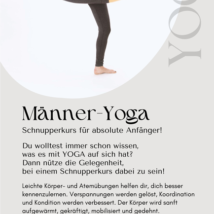 Männer-Yoga Schnupperkurs für absolute Anfänger!