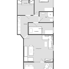 Appartement 2/ 1 Doppelzimmer+1 Zi mit Etagenbett