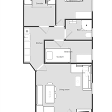 Appartement 4/ 1 Doppelzimmer+1 Zi mit Etagenbett