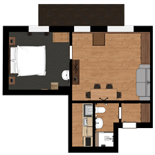Grundriss Appartement 2 mit Balkon