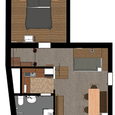 Grundriss Appartement 3 ohne Balkon