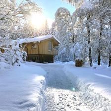 Remise am Reitl an einem prächitgen Wintermorgen
