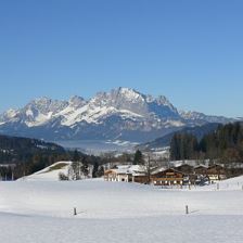 Blick auf Wilden Kaiser Winter