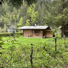 Hütte Waldzeit im Sommer
