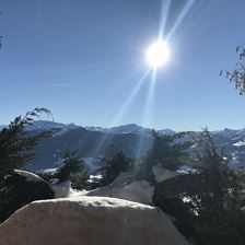 Blick von der Terrasse im Chalet Julia