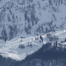 Ausblick auf Skiegebiet