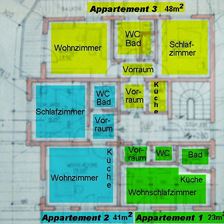 Aufteilung Appartements