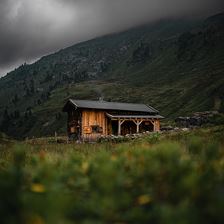 single mountain hut Rosswildalpe