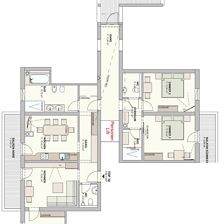 Panoramablick Dachwohnung mit 3 Schlafzimmern