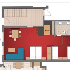Apartment, shower, toilet, 1 bed room