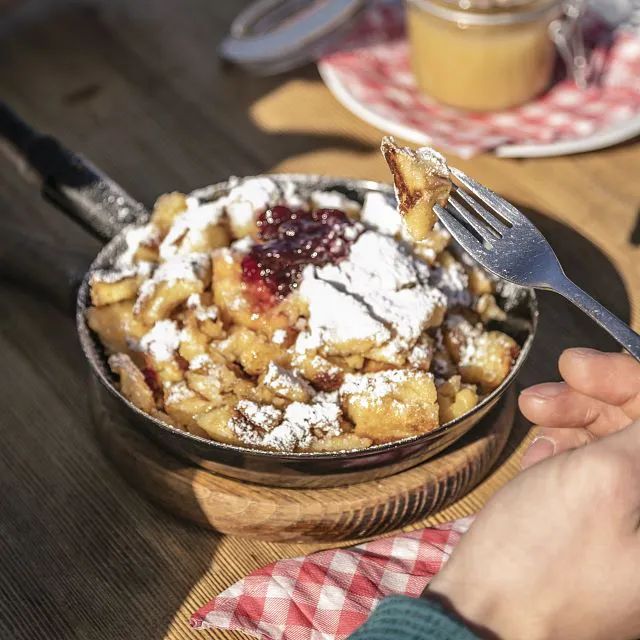 Sugared and shredded pancakes straight from the pan - St. Johann in Tirol region
