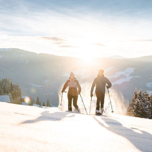 Sonnenstrahlen in der Winterlandschaft