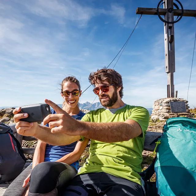Selfie am Gipfelkreuz