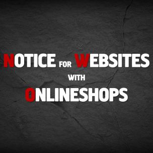 Notice for websites with online shop
