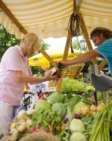 Vegetable stall weekly market - St. Johann in Tirol region
