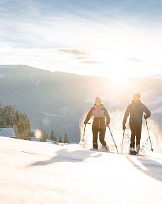 Sonnenstrahlen in der Winterlandschaft