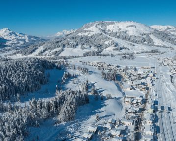 PillerseeTal - Hochfilzen - Winter - Ortsansicht - Überflug