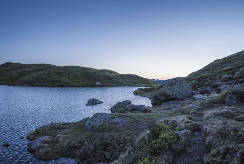 Evening at lower Wildalmsee in the Kelchsau