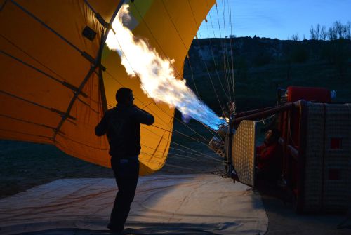 Balloon being filled - St. Johann in Tirol region