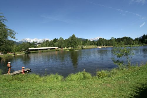 Lauchsee Swimming Lake in Pillerseetal in Fieberbrunn