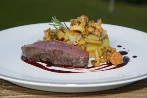 Steak with potatoes - St. Johann in Tirol region