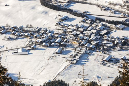 Westendorf im Winter von oben