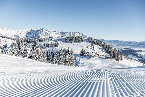 Frisch präparierte Skipiste
