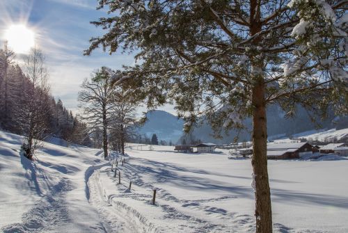 Winter hiking trail in Erpfendorf - St. Johann in Tirol region